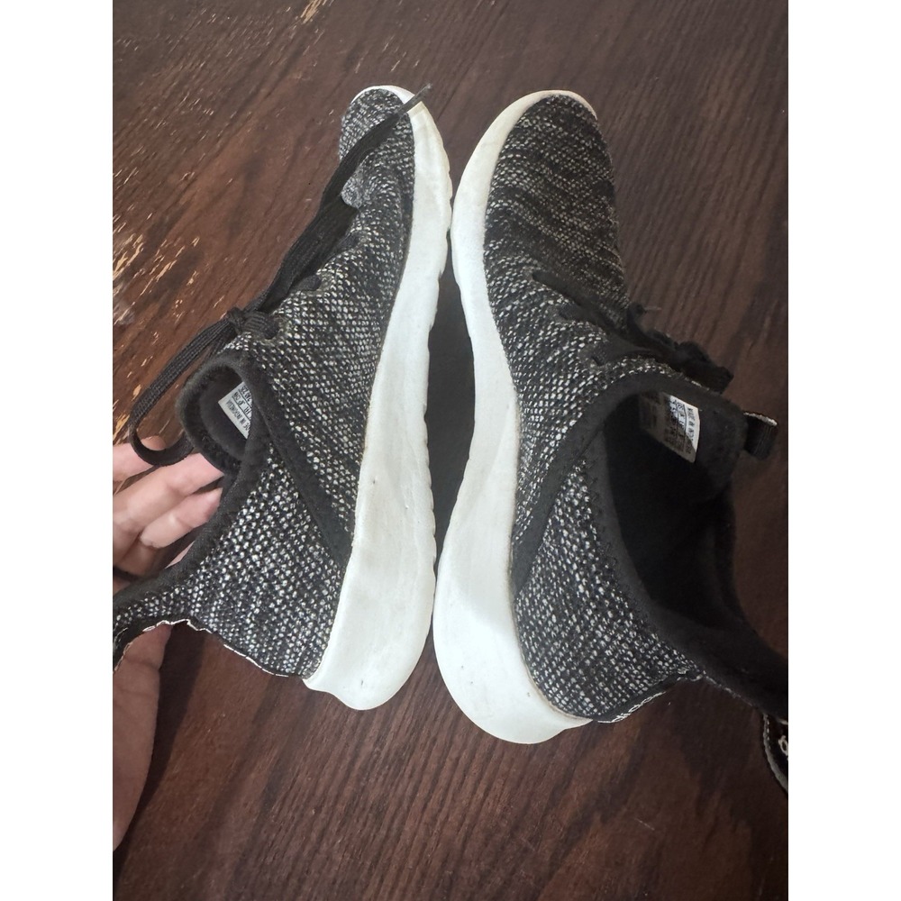 Adidas Cloudfoam Memory Foam Knit Sneakers Women's Size 7 Black White Athleisure - Picture 3 of 7